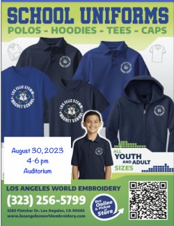 School uniform sale 8/30